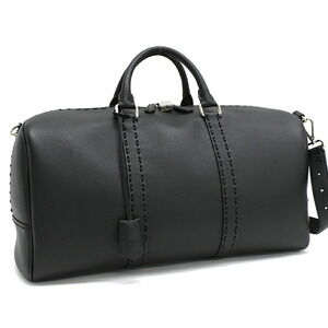 Fendi Selleria Duffle Bag Boston Black Calfskin Leather